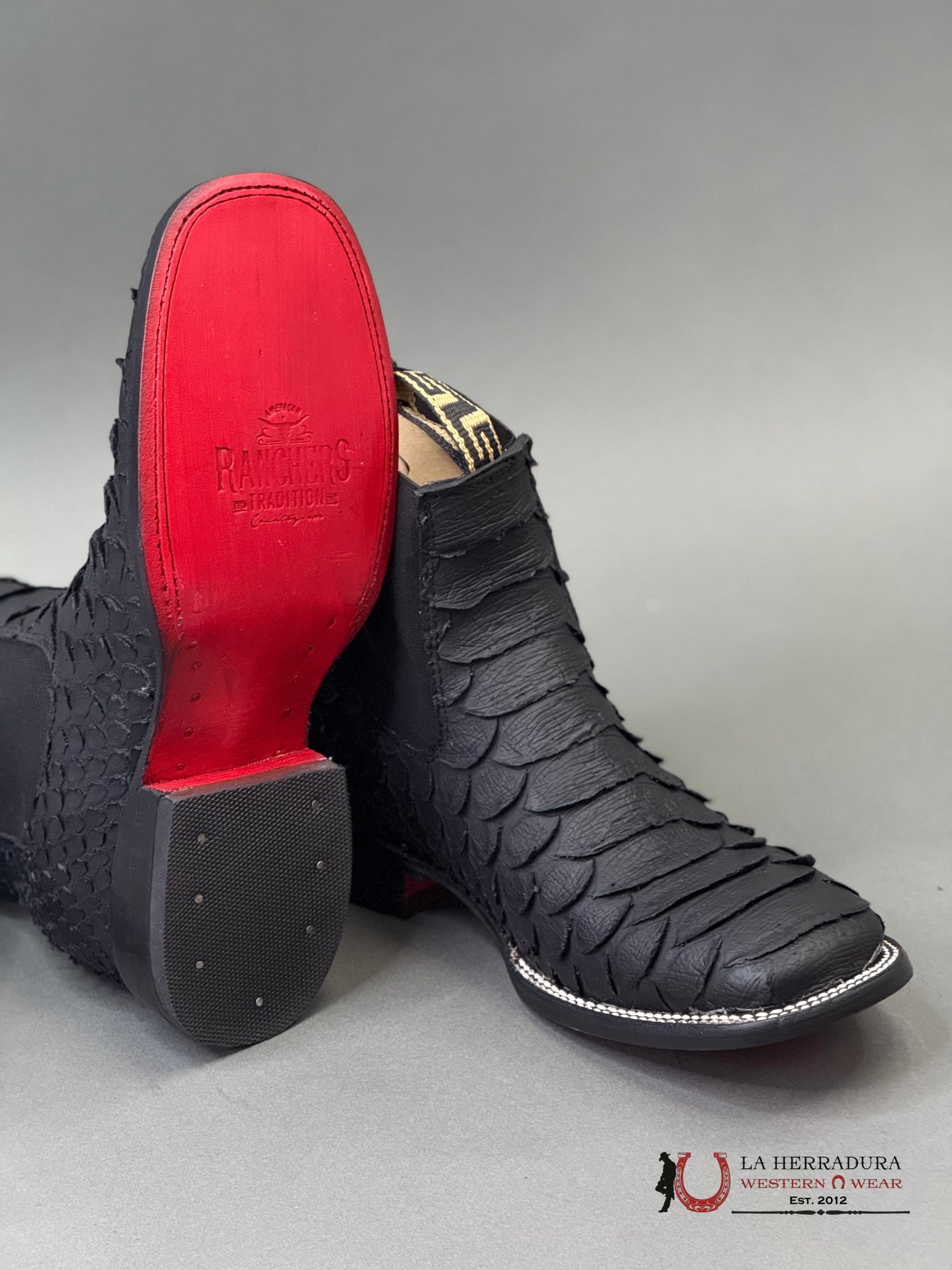 Botin Men’s Rancher Black Piton BOTAS HOMBRES