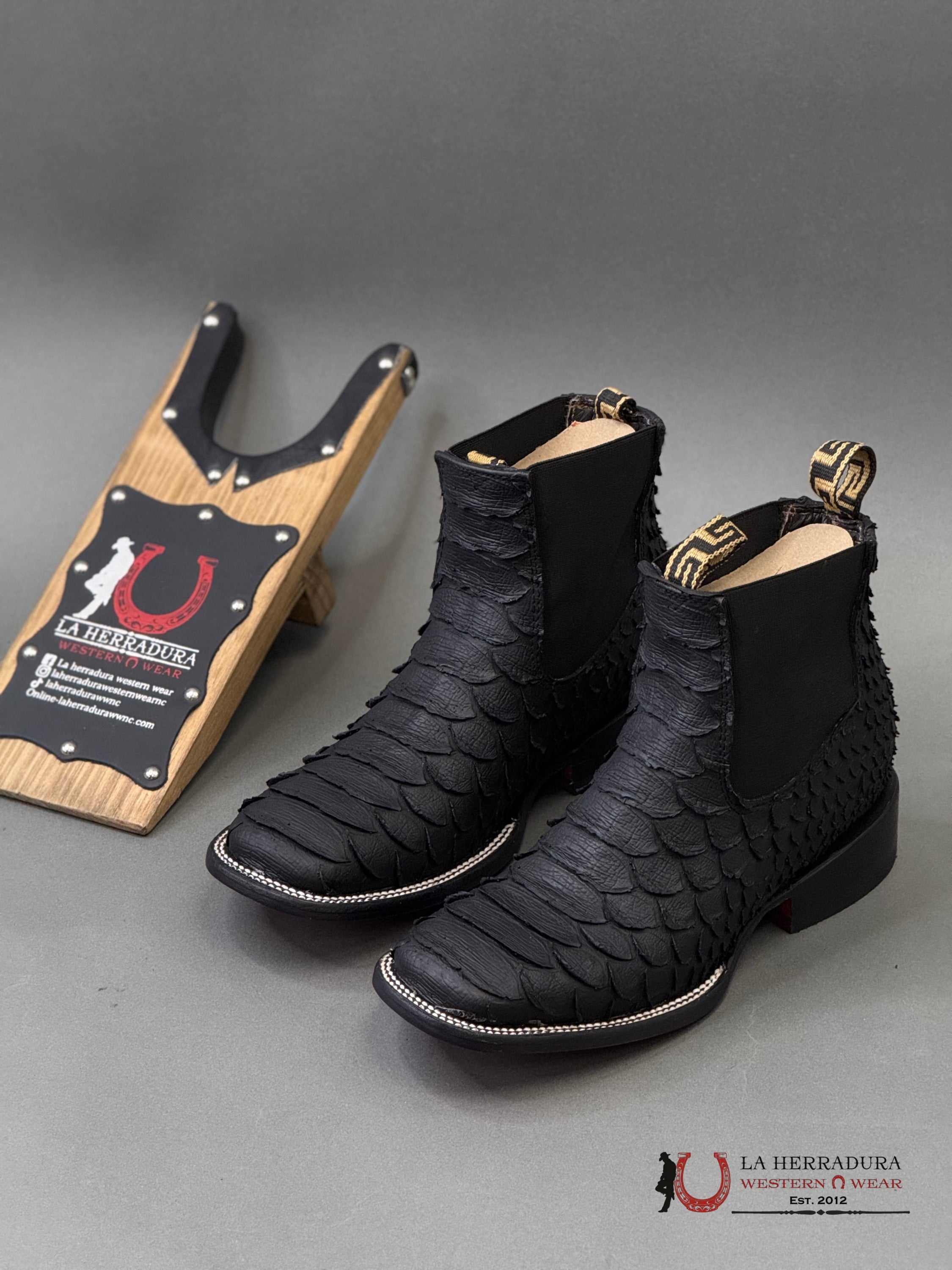 Botin Men’s Rancher Black Piton BOTAS HOMBRES