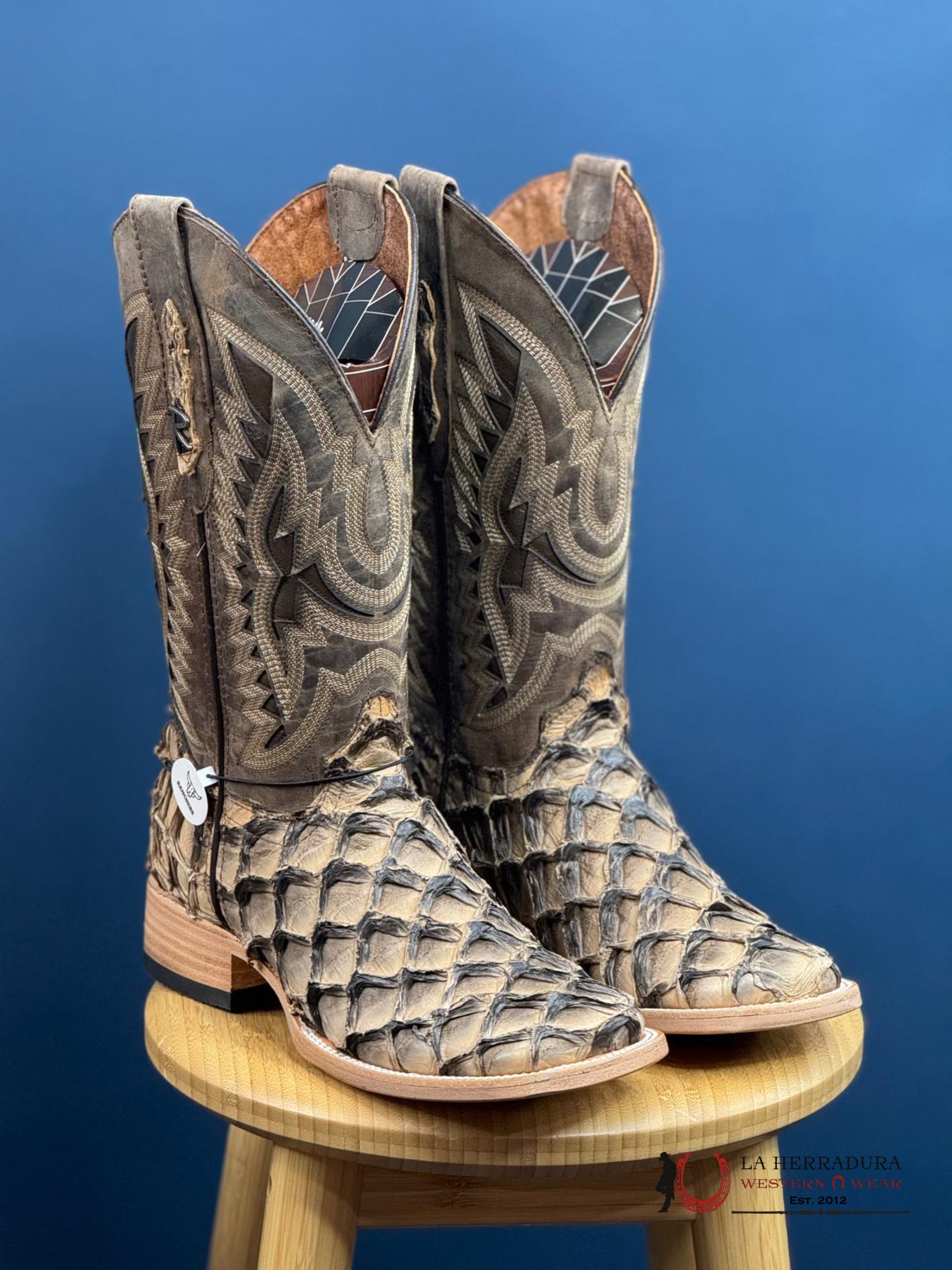 RANCHERS EXOTIC BIGBASS ICE COFFEE FISH BOOT TOE