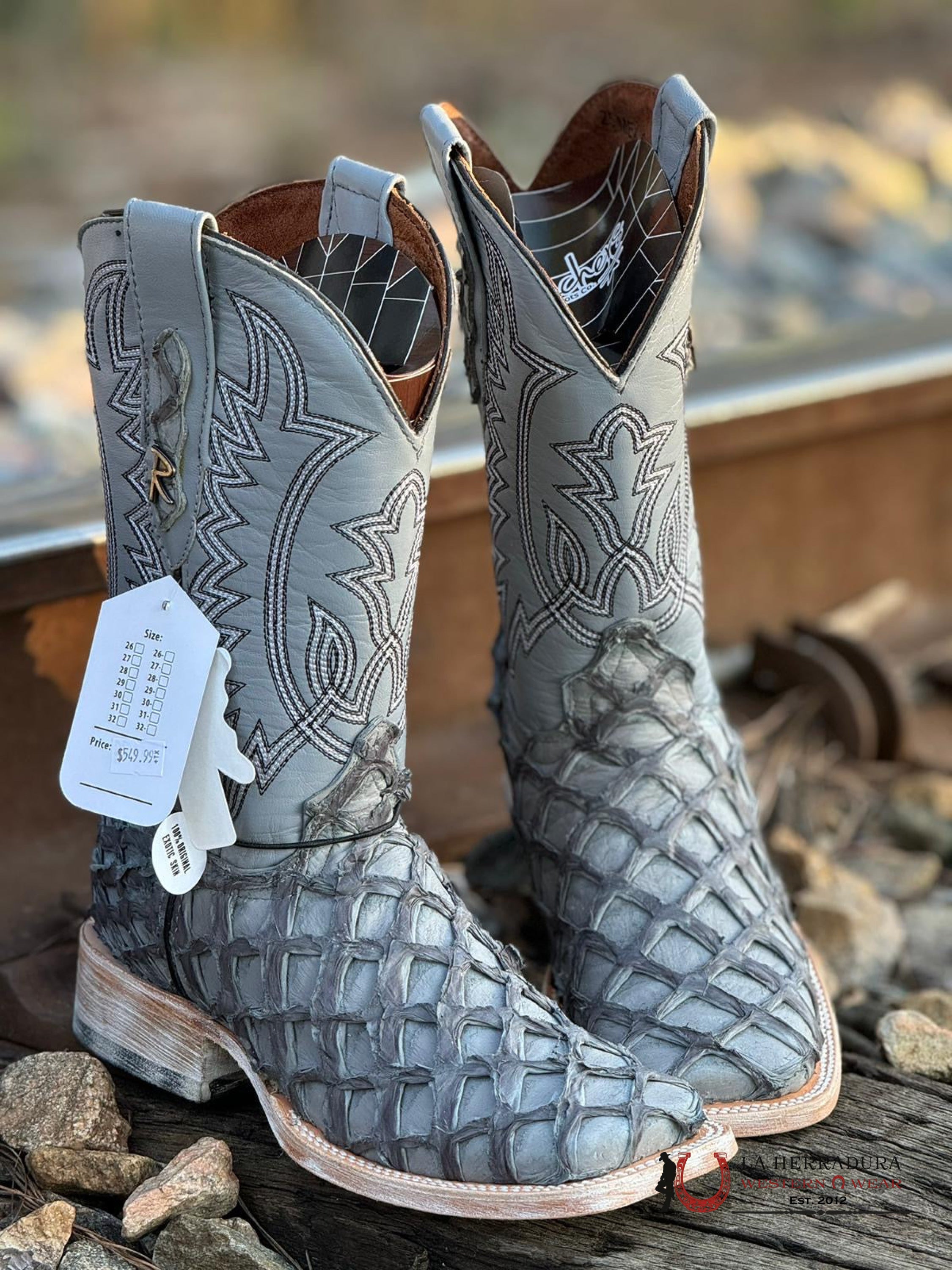 Ranchers Bigbass Fish Grey Matte Claro Tulipan Botas Hombres