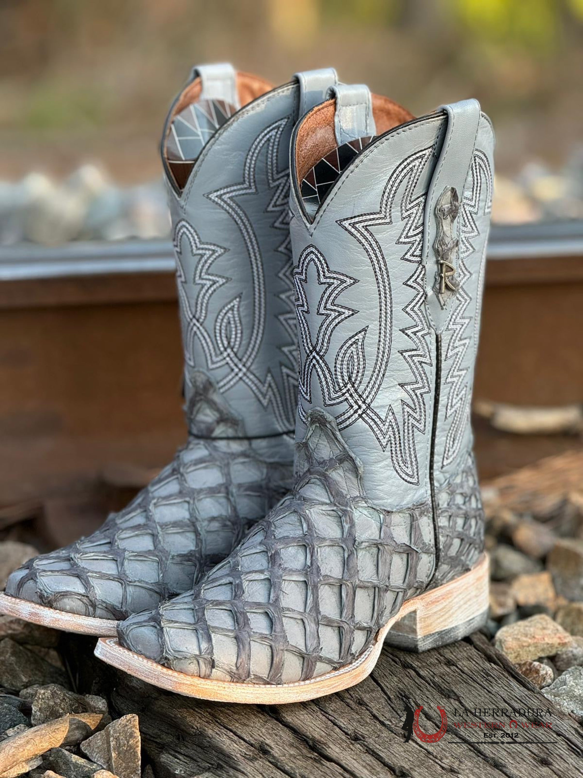 Ranchers Bigbass Fish Grey Matte Claro Tulipan Botas Hombres