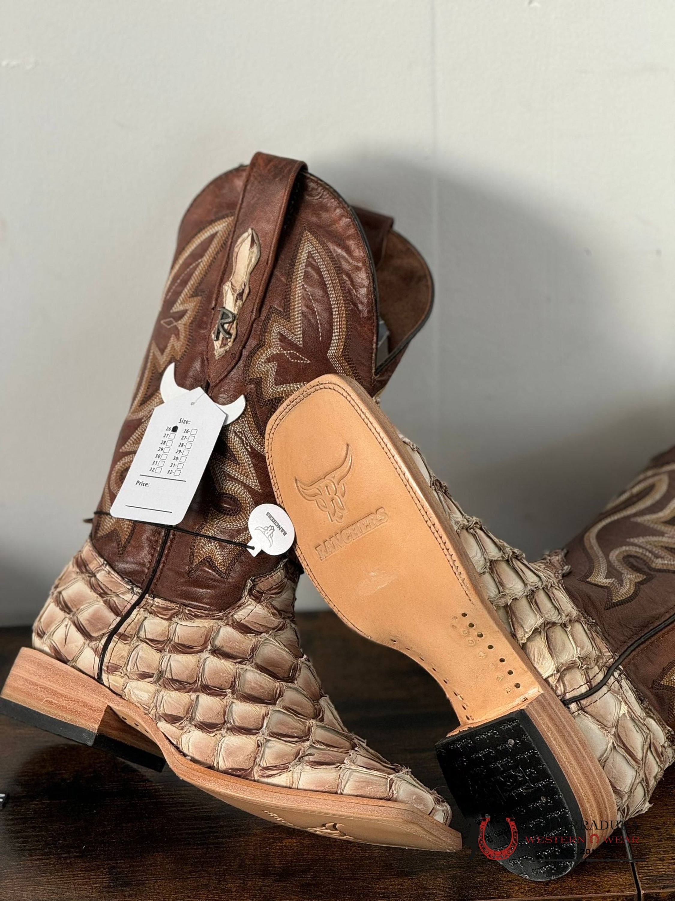 Ranchers Fish Boots Bigbass Oatmeal Cogñac Mexico Boot Botas Hombres