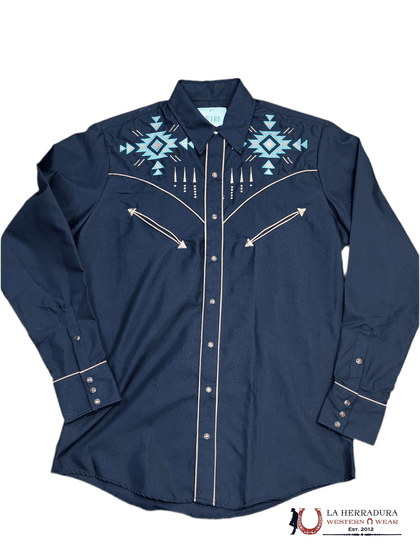 CAMISA RANCHEROS PARA HOMBRE CHARRO NEGRA BORDADA AZUL CLARO MANGA LARGA 171CA01