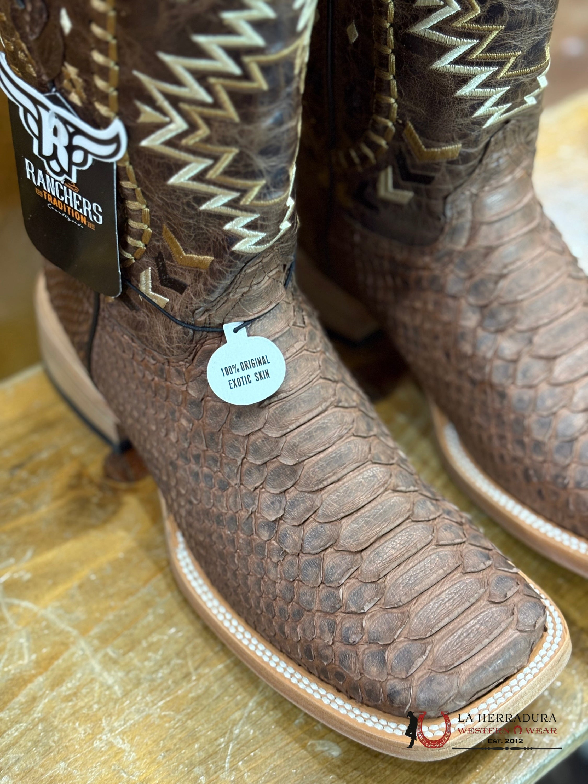 Ranchers Python Cafe Cappuccino Cobré Nat Cherokee Botas Hombres