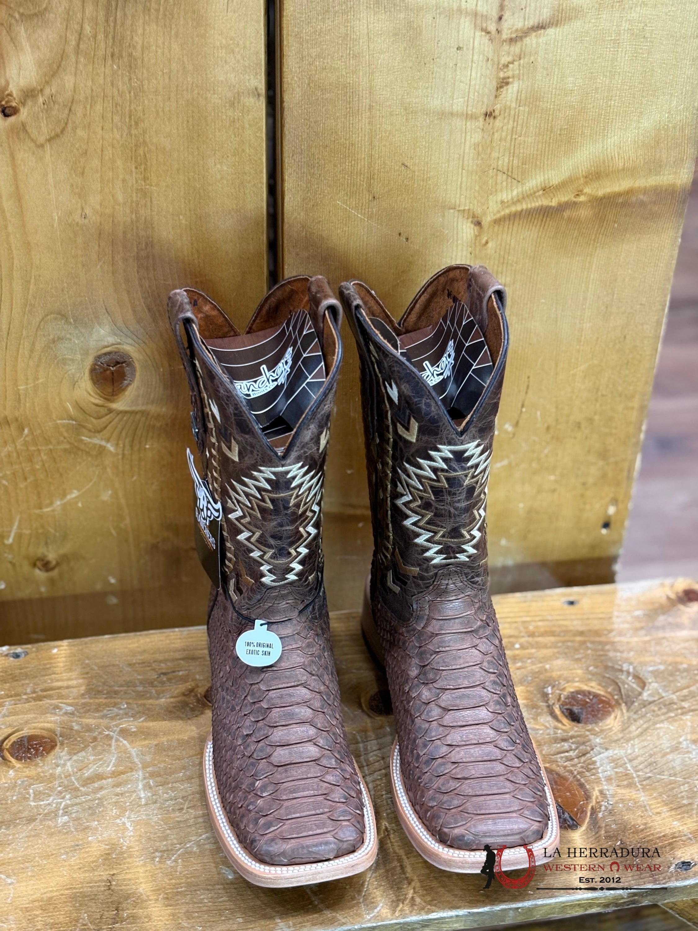 Ranchers Python Cafe Cappuccino Cobré Nat Cherokee Botas Hombres