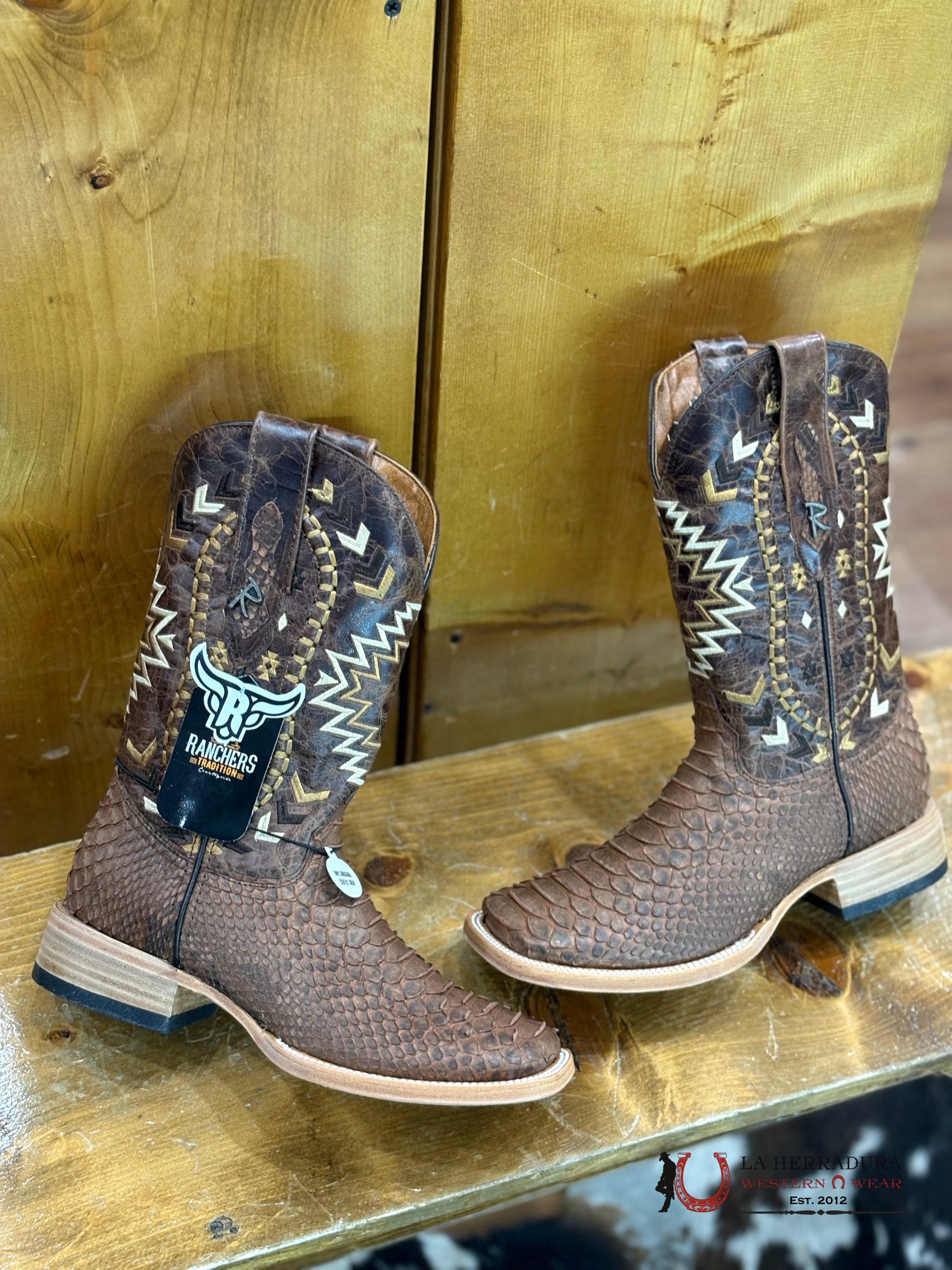Ranchers Python Cafe Cappuccino Cobré Nat Cherokee Botas Hombres