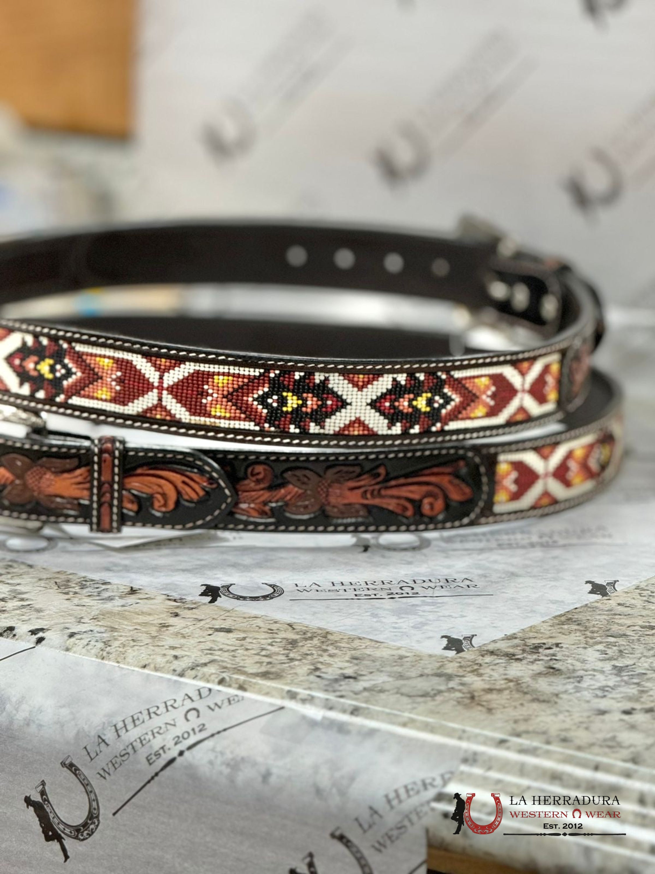 Ranger Beaded Earth Tone Belt Cinturones Hombres
