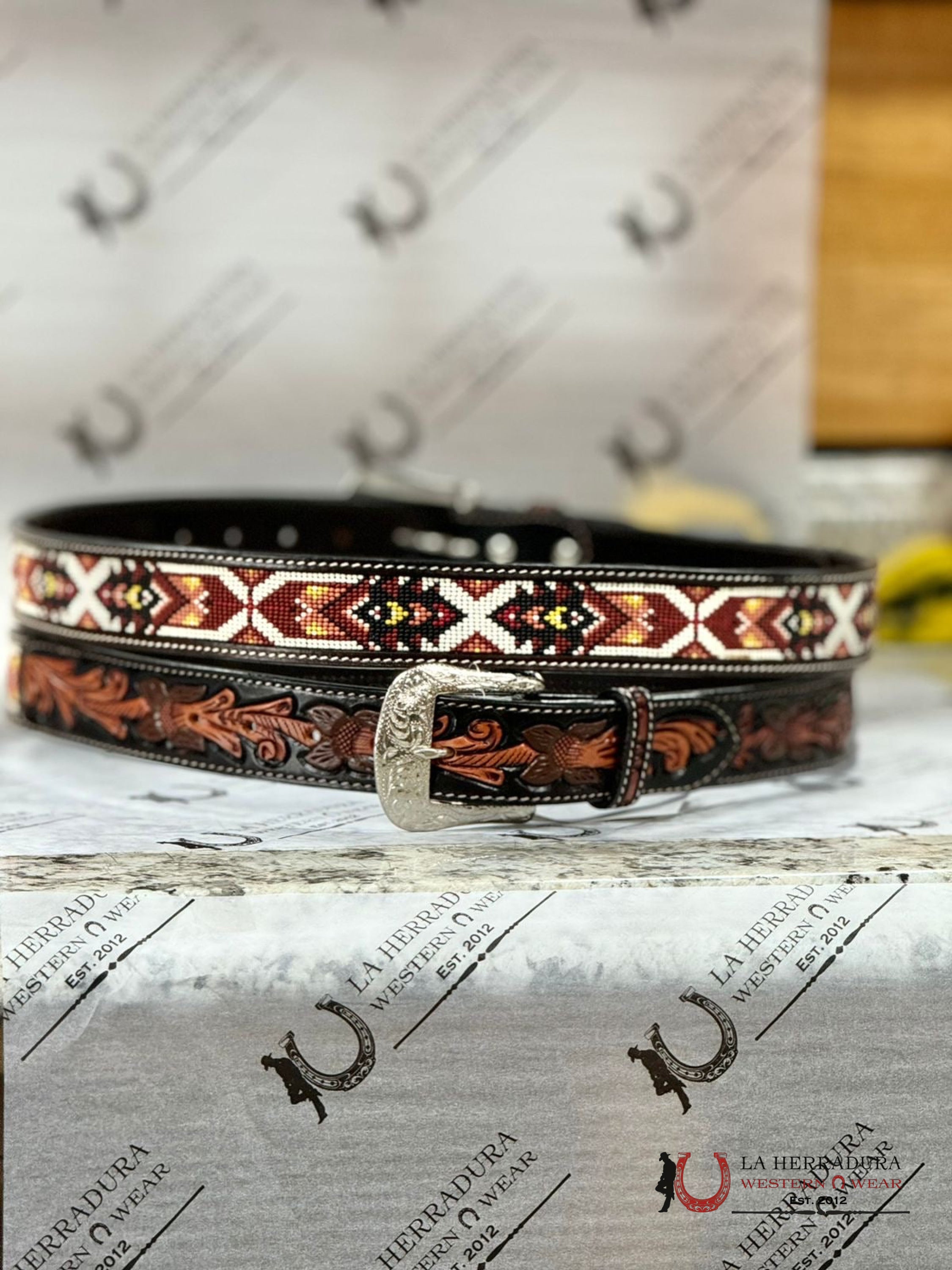 Ranger Beaded Earth Tone Belt Cinturones Hombres