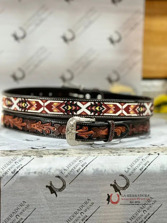 Ranger Beaded Earth Tone Belt Cinturones Hombres