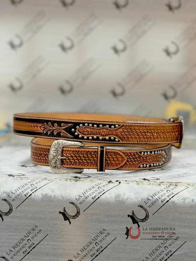 Ranger Hand Tooled Thread Belt Cinturones Hombres