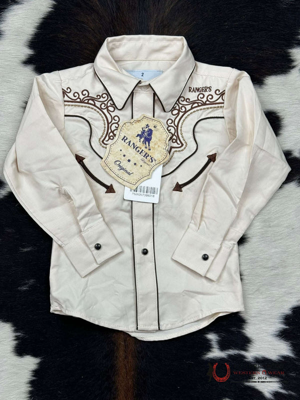 RANGERS CHARRAS COLOR CAFÉ CLARO BORDADO KING BROWN 018NO01