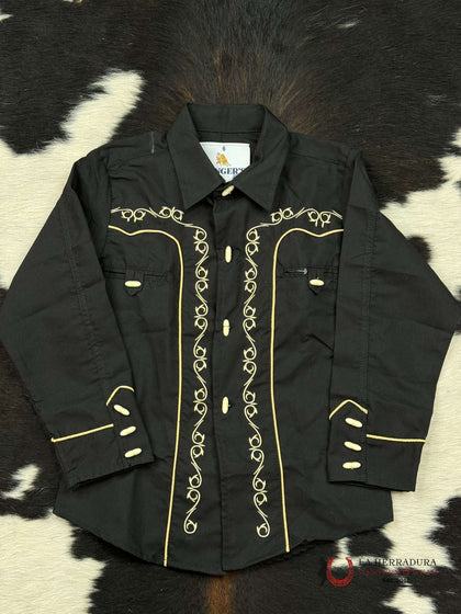 RANGERS CHARRO BLACK KIDS BORDADO OFF WHITE 008NO01