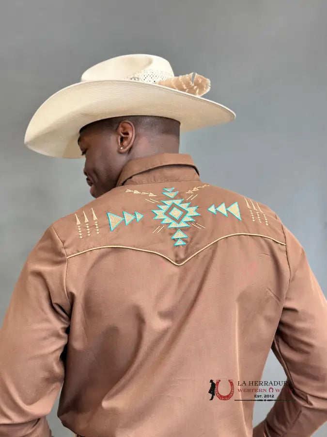 Rangers Legend Original Brown Charro Embroidered Ropa Hombres