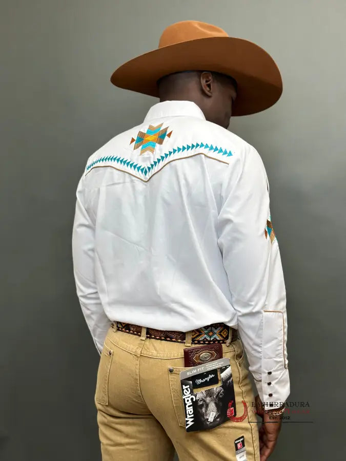 Rangers Legend Original White Charro Embroidered Ropa Hombres