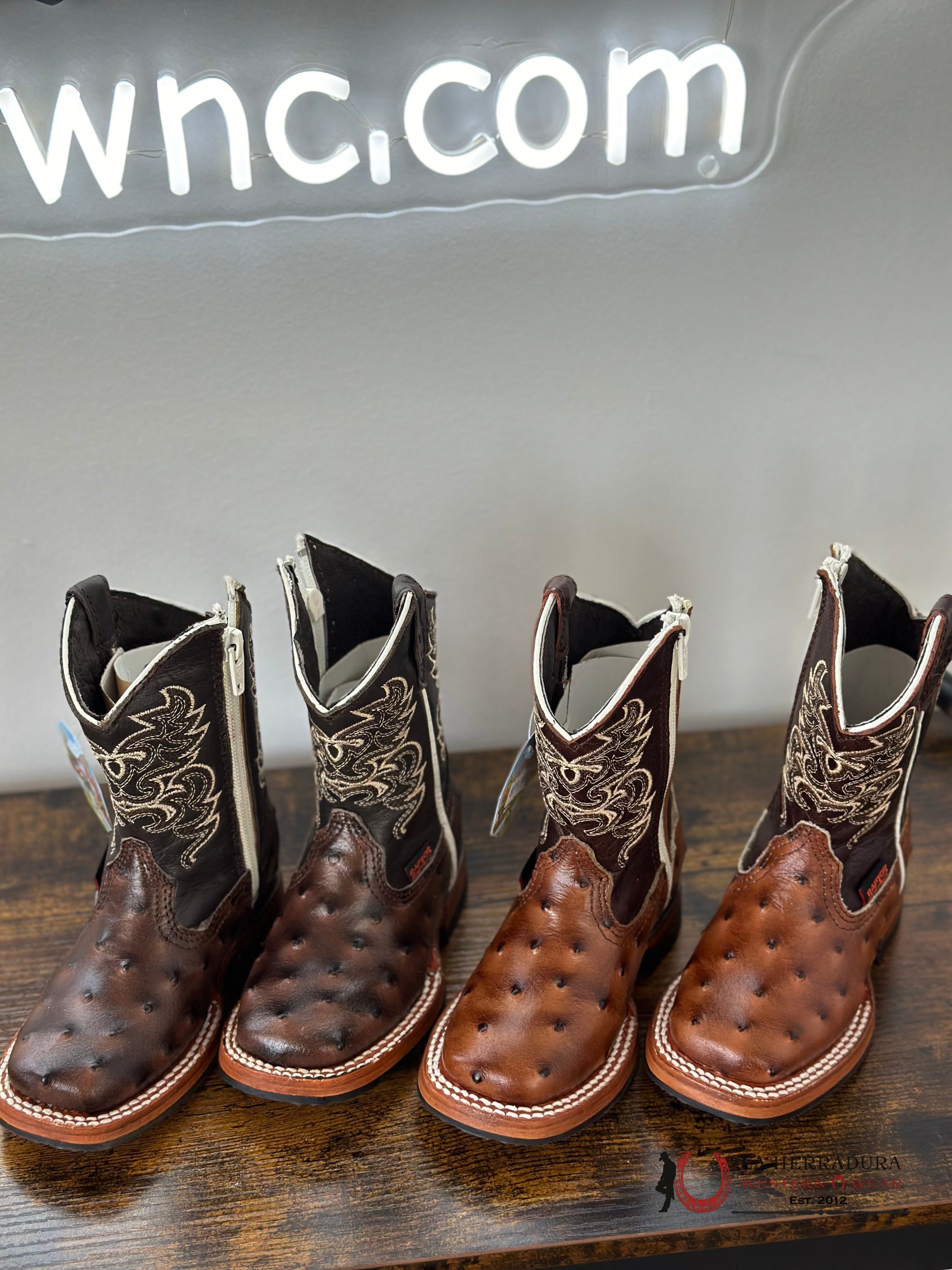 Raptor Kids Boot Ostrich Braza Cogñac Zipper Niños