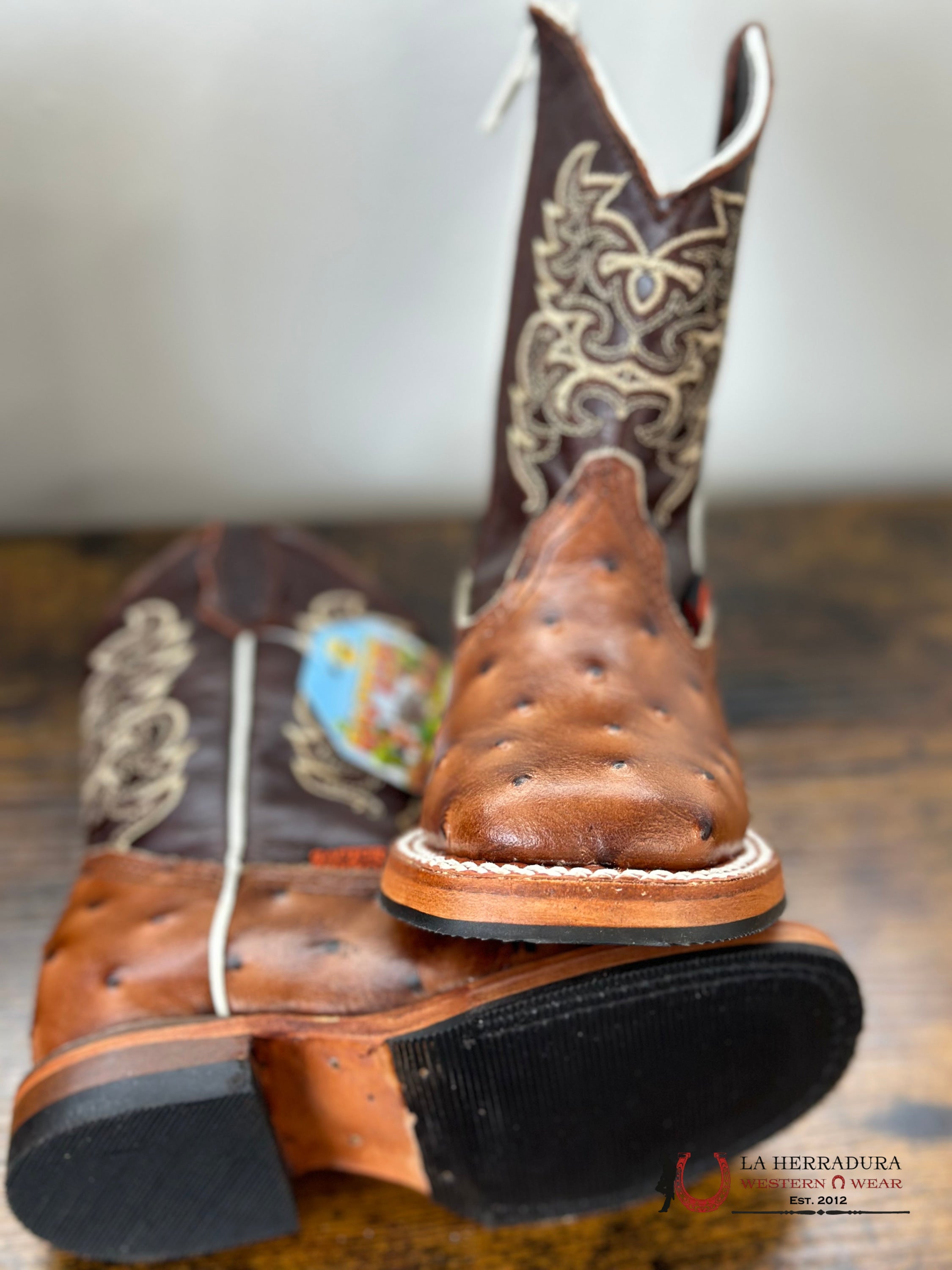 Raptor Kids Boot Ostrich Braza Cogñac Zipper Niños