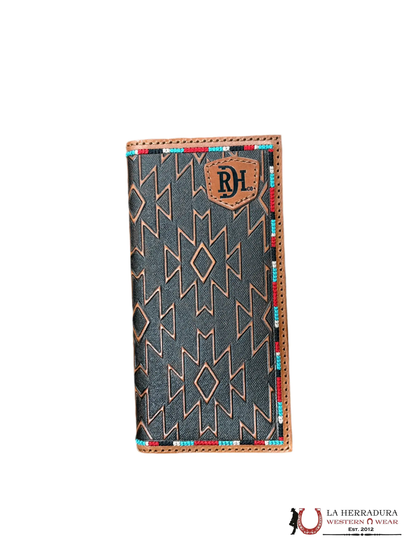 RDH BROWN AZTEC LEATHER RODEO WALLET- 23111876W11