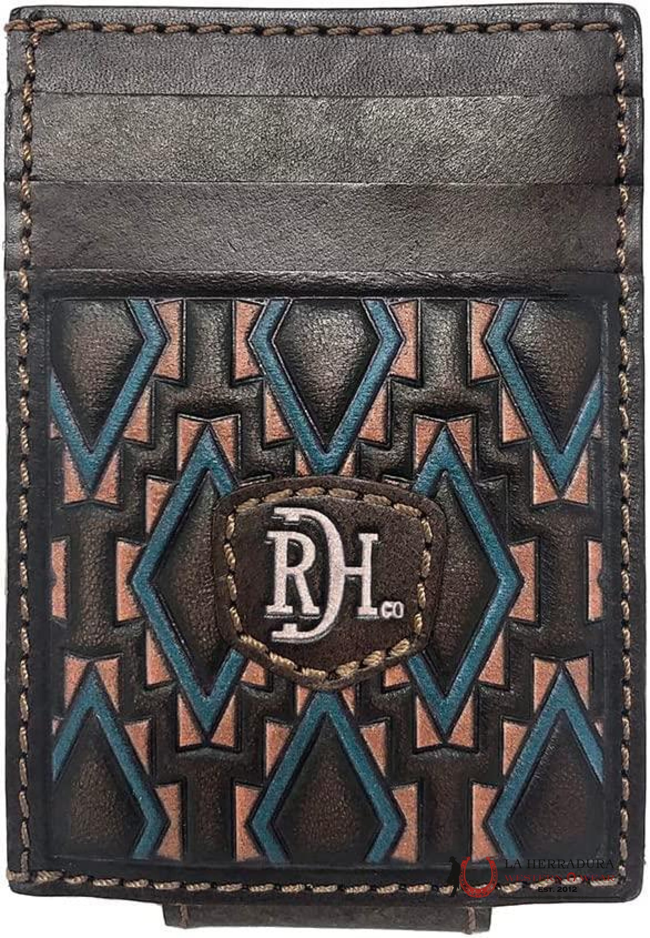 RDH BROWN PINK & BLUE DETAILING CARD CASE-23111875M14 ACCESORIOS
