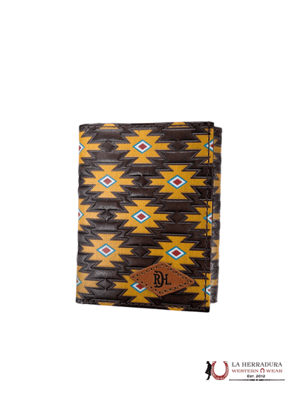 RDH BROWN & YELLOW LEATHER TRIFOLD WALLET- 23225897W7