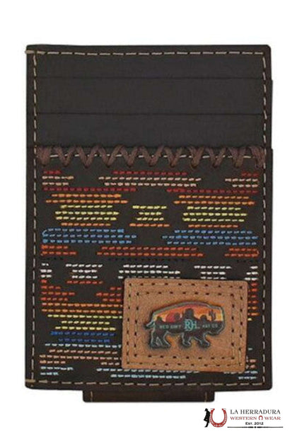 RDH MENS BROWN LEATHER CARD CASE W/MAGNETIC CLIP WALLET- 23225875M8