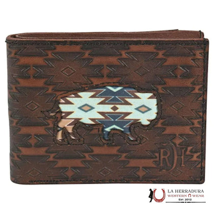 RDH MENS DARK BROWN AZTEC BIFOLD WALLET- 22228881W6