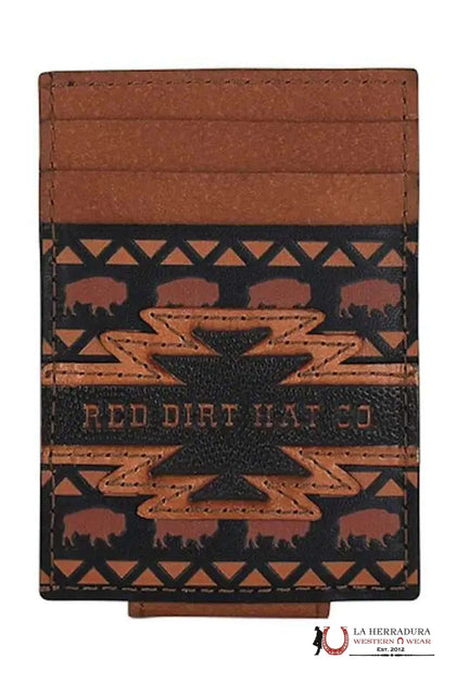 RDH MENS LEATHER AZTEC CARD CASE W/MAGNETIC CLIP WALLET- 24068875M5