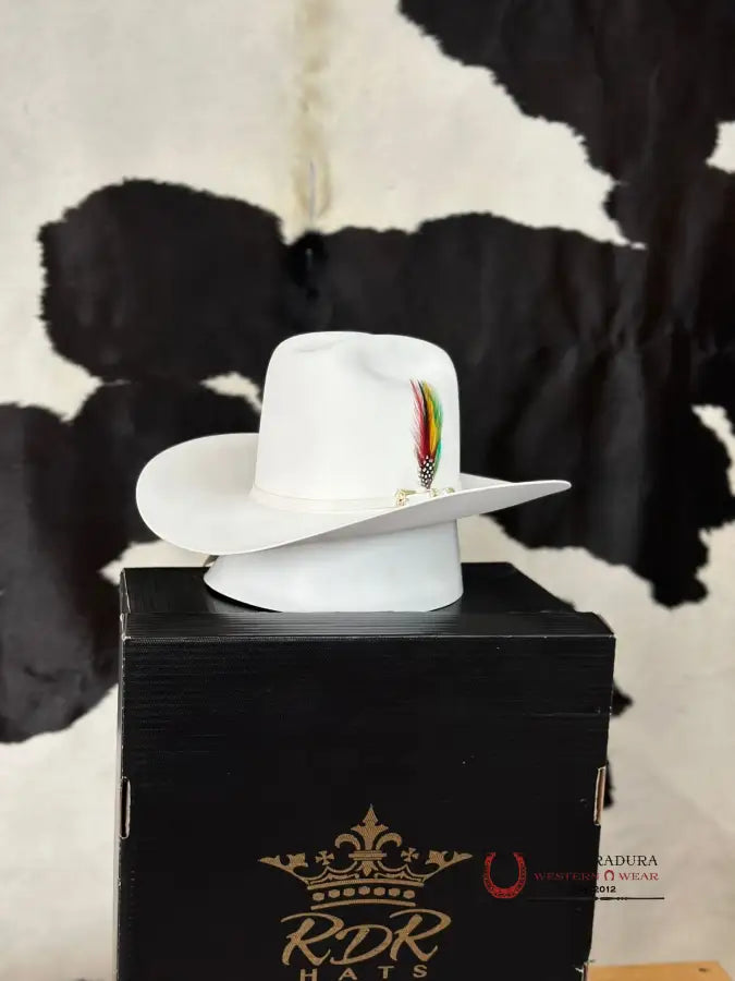 Rdr 10X Patron Cowboy Hat White Tall Crown Tejana