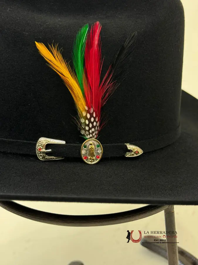 Rdr 6X Black Copa Alta Virgen De Guadalupe Felt Hat Guadalupana Tejana