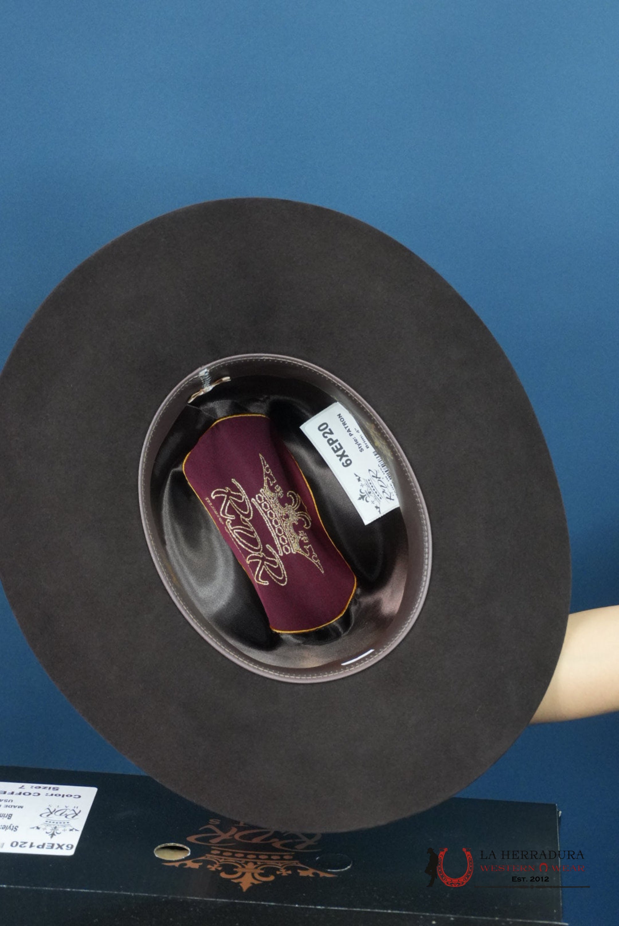 RDR COPA ALTA CHOCO 6X EL PATRÓN COWBOY HAT TEJANA