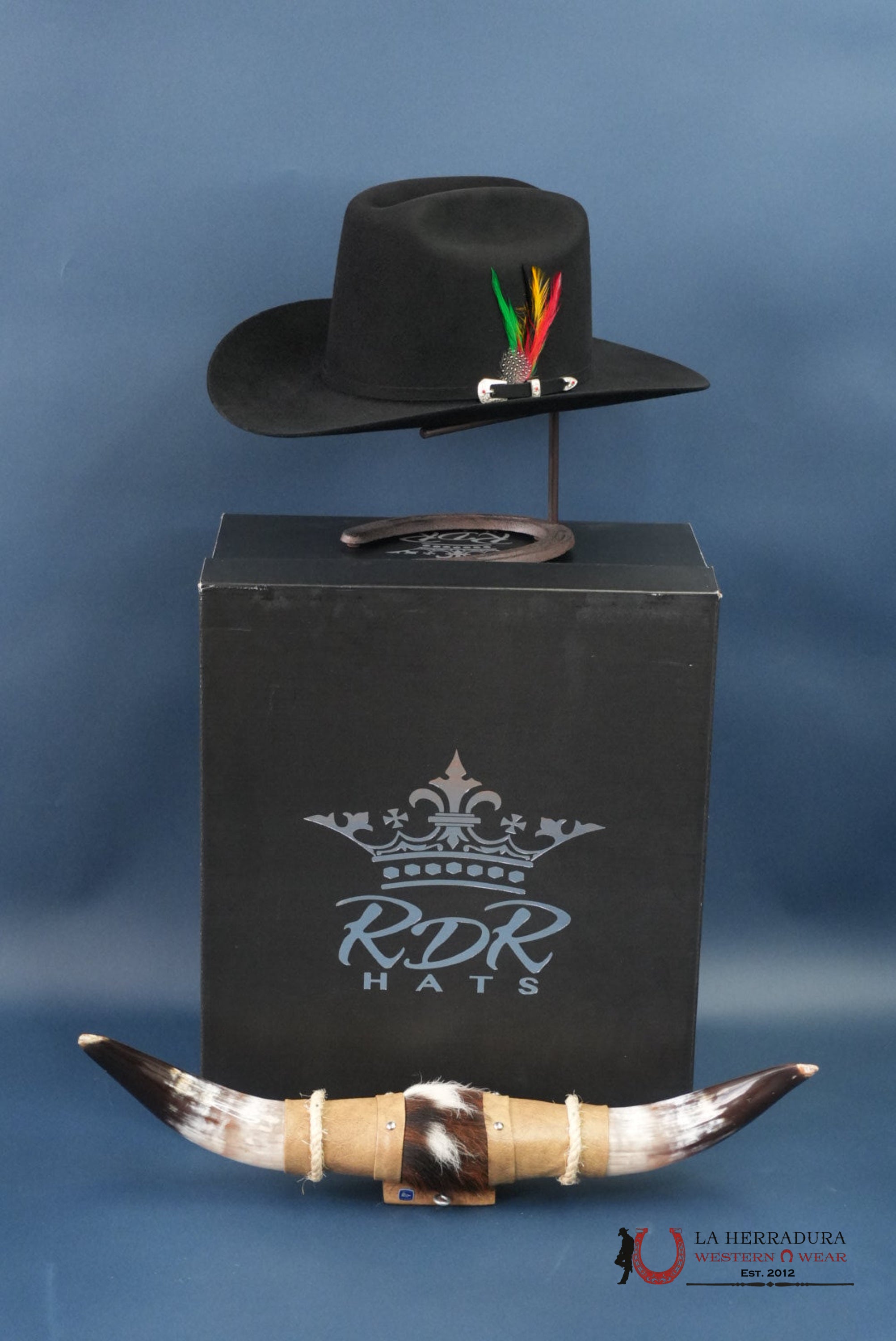 RDR COPA ALTA NEGRO 6X EL PATRÓN COWBOY HAT TEJANA
