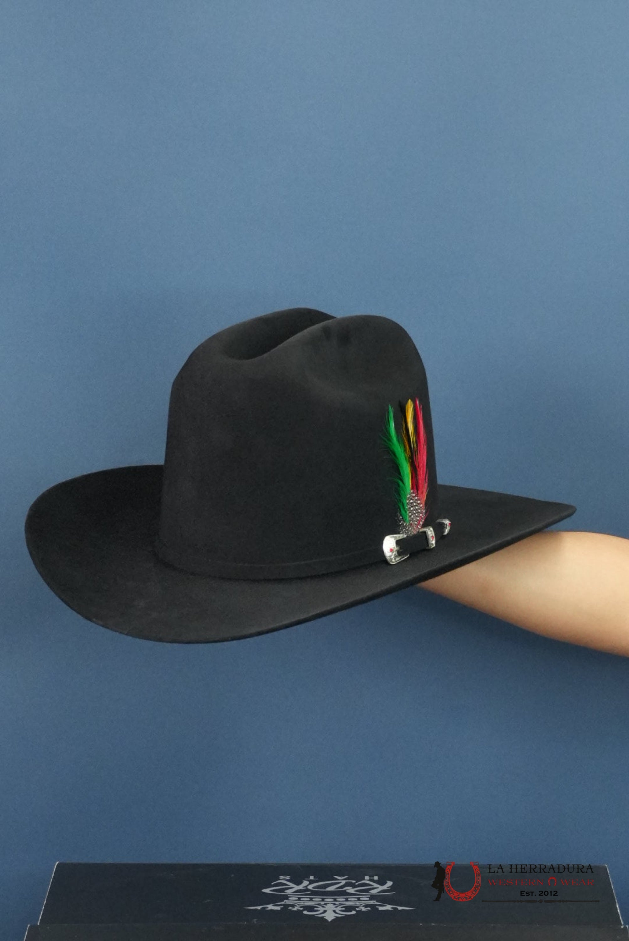 RDR COPA ALTA NEGRO 6X EL PATRÓN COWBOY HAT TEJANA