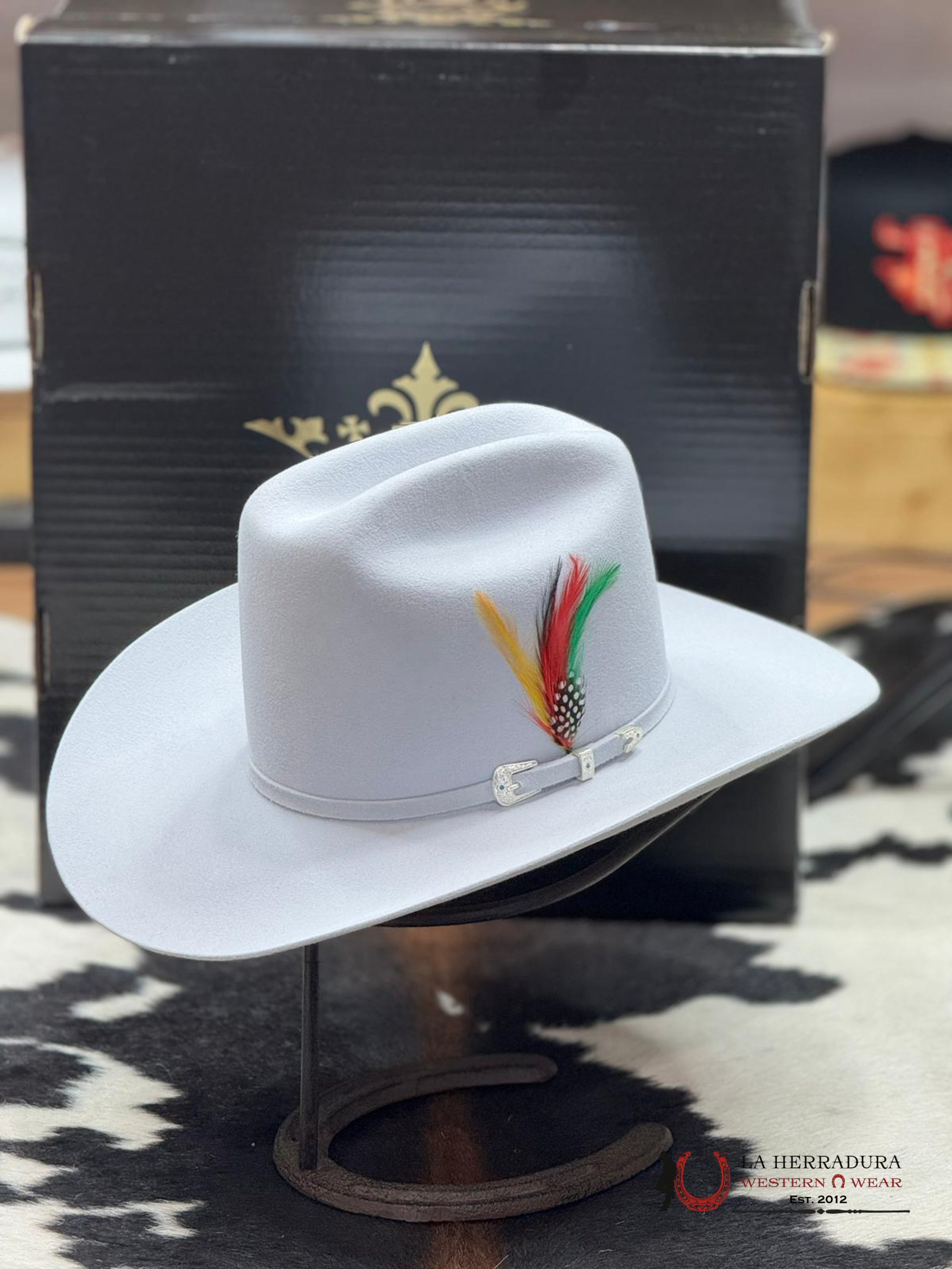 Rdr Copa Alta Silver Grey 6X El Patrón Cowboy Hat Tejana