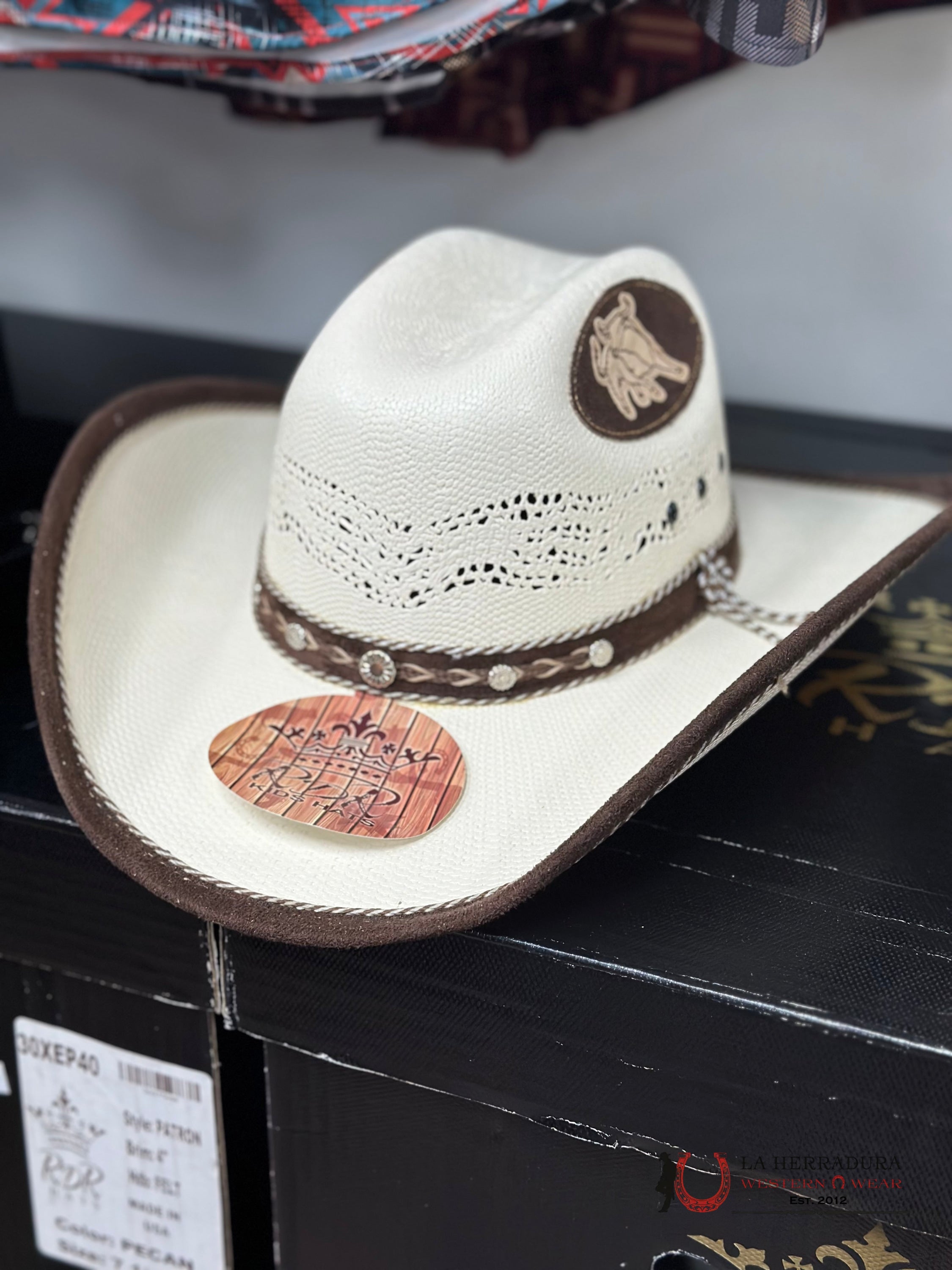 Rdr Kids Straw Hat Brown Bull Natural Kub160 Niños