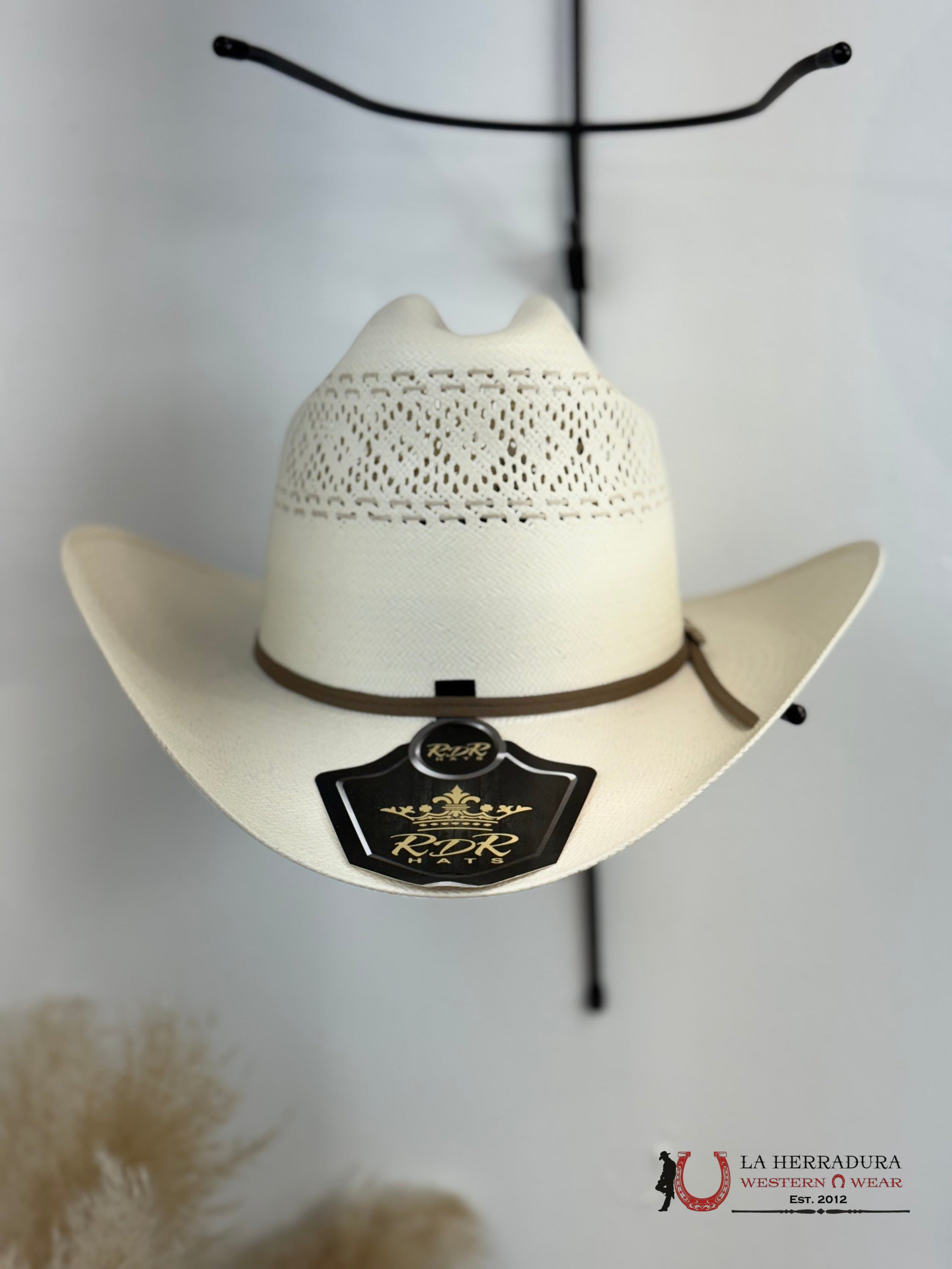 RDR STRAW HAT Copa alta 30x toquila cafe ala 3 3/4 TEJANA