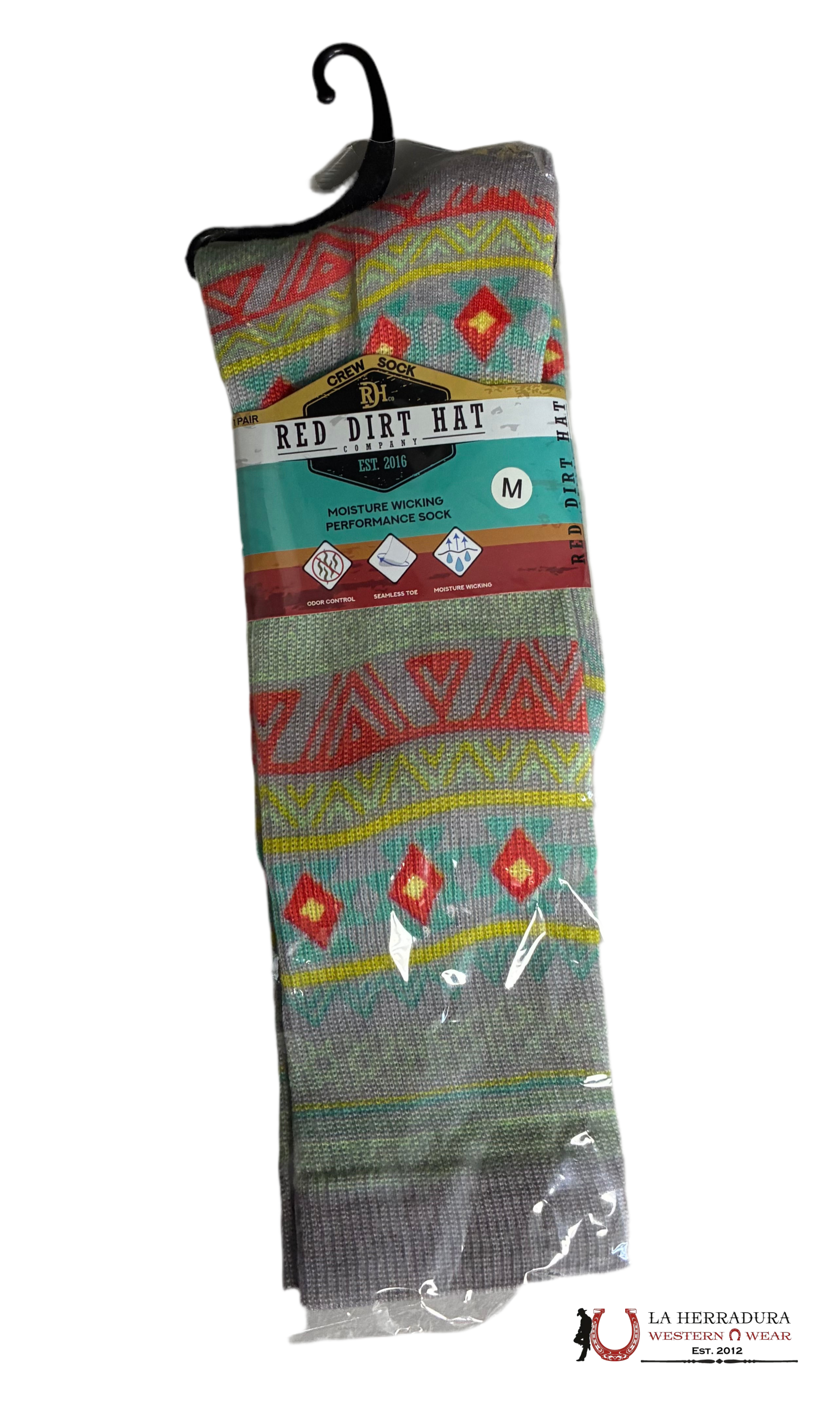 RED DIRT HAT AZTEC PRINT MIDCALF SOCKS 222323AZT-L