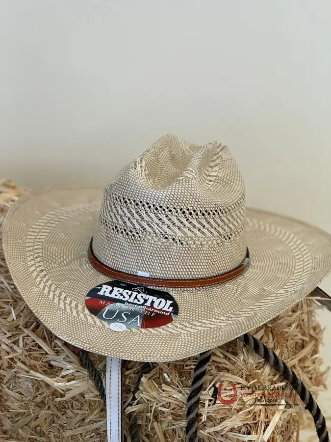 Resistol Natural Tan Open Range Reg 50X Straw Hat Tejana