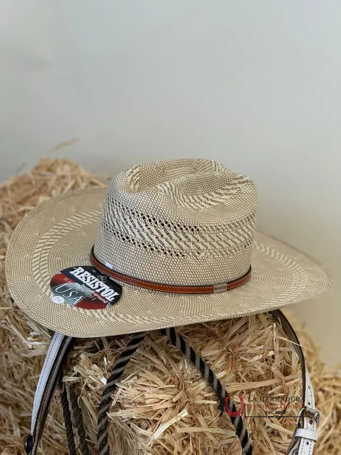 Resistol Natural Tan Open Range Reg 50X Straw Hat Tejana