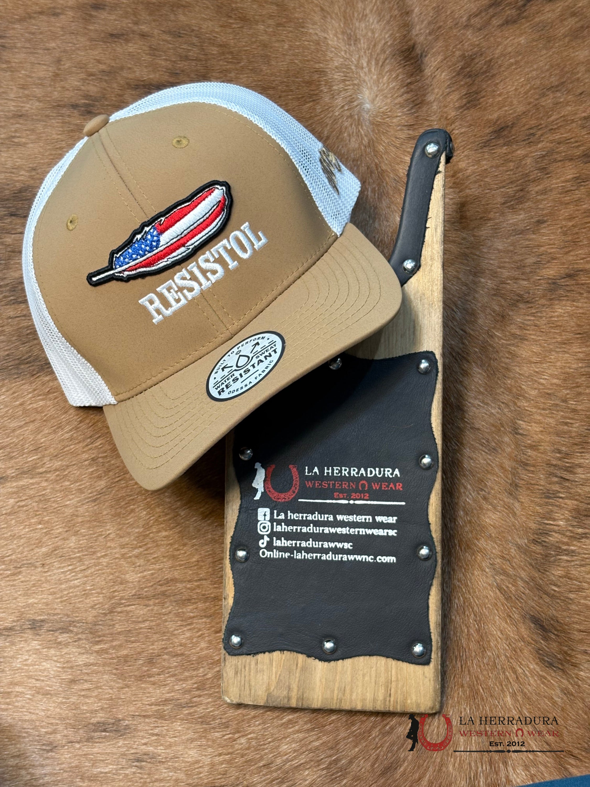 RESISTOL WHITE AND TAN