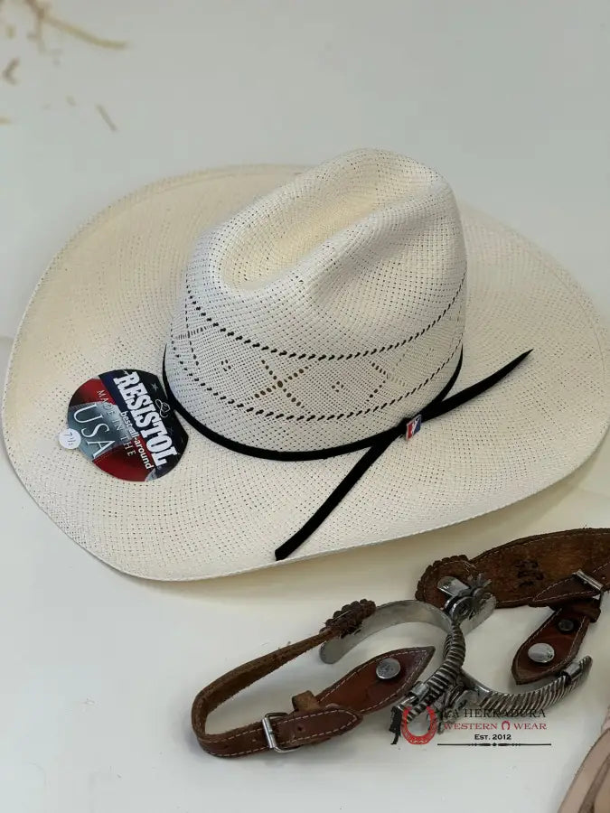 Resiston Ivory Grey Rusty 20X Straw Hat Tejana