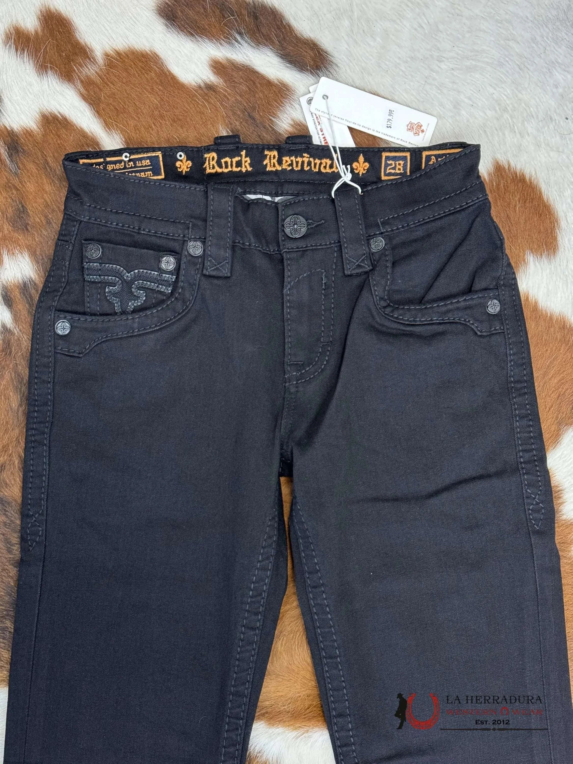 Revival Mens Arther Straight Black Ropa Hombres