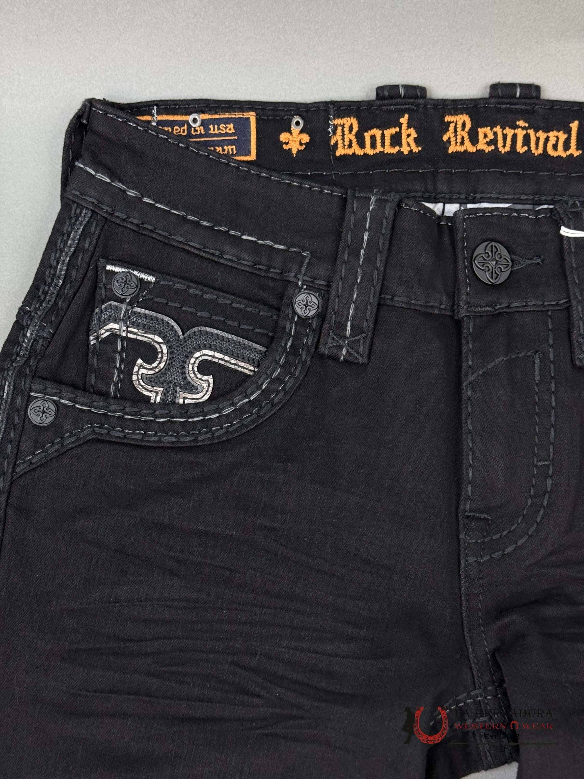 Revival Mens Black Jeans Justinn Straight Ropa Hombres