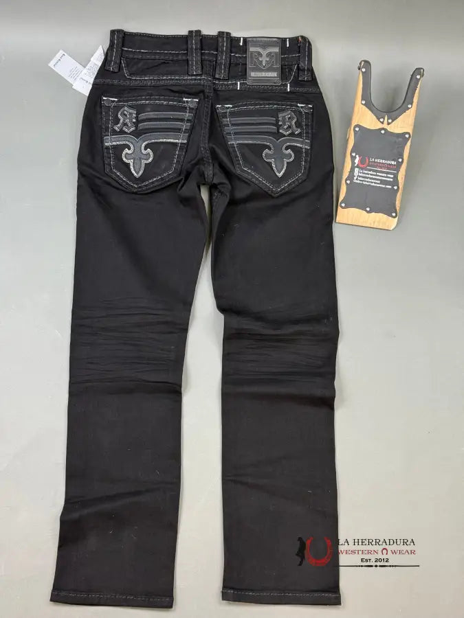 Revival Mens Black Jeans Justinn Straight Ropa Hombres