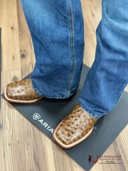 REYME Ostrich Honey Boot Square Toe