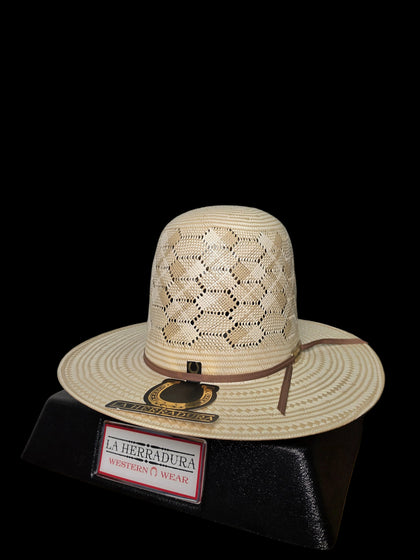 SOMBRERO HERRADURA DE PAJA 300X PANAL BICOLOR COPA ALTA CORONA ABIERTA