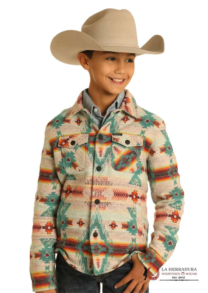 CHAQUETA JACQUARD NATURAL NIÑO ROCK AND ROLL BK92C05444