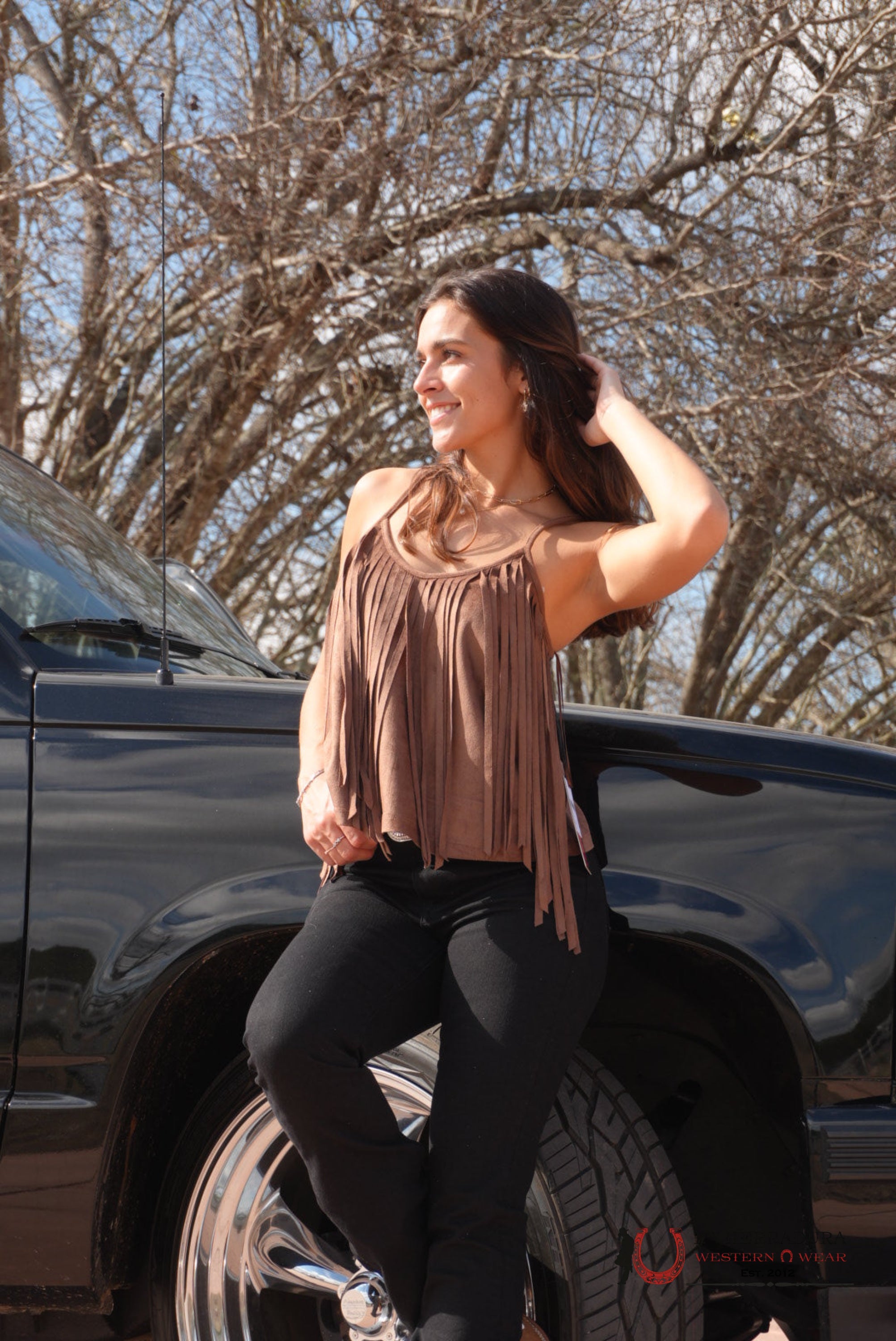 Rock And Roll Brown French Tank Top Shirt ROPA MUJERES