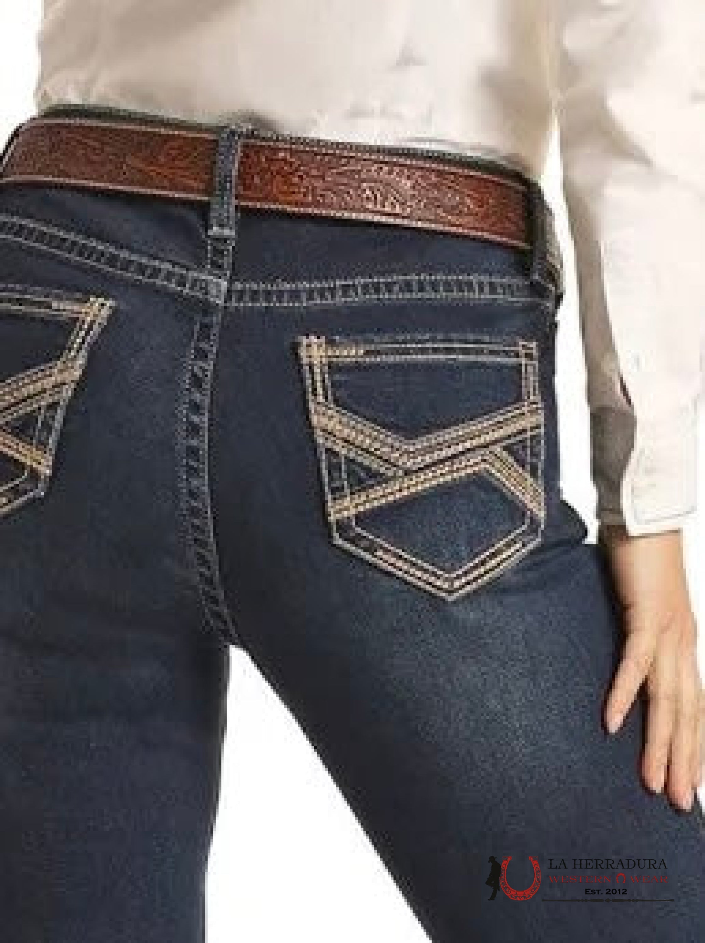 ROCK AND ROLL DARK VINTAGE PETAL STITCH EMBROIDERY RIDING BOOT CUT JEAN BW4RD03571 ROCK&ROLL JEANS WOMEN