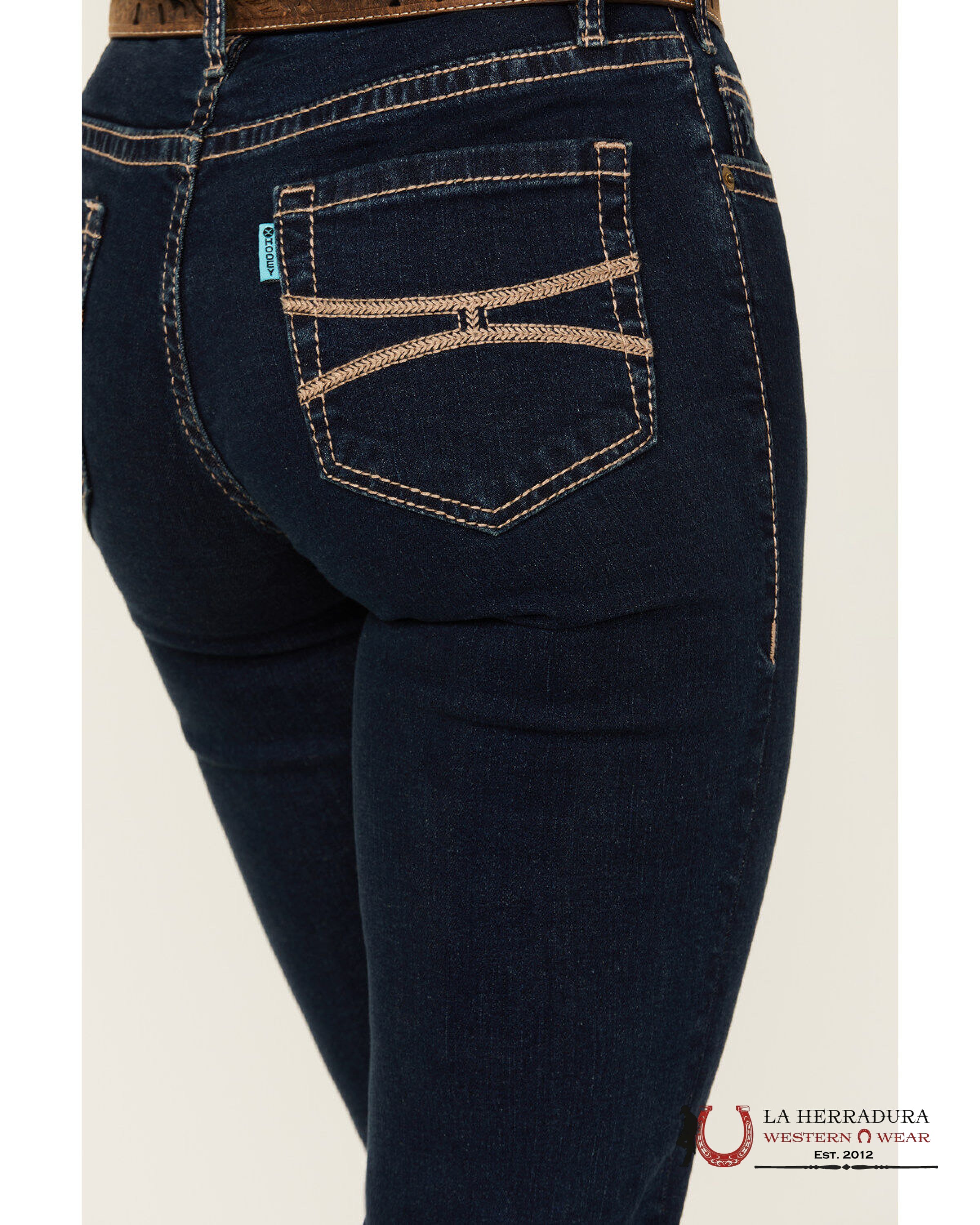 ROCK AND ROLL DARK WASH PETAL STITCH HIGH RISE BOOT 5797 ROCK&ROLL JEANS WOMEN