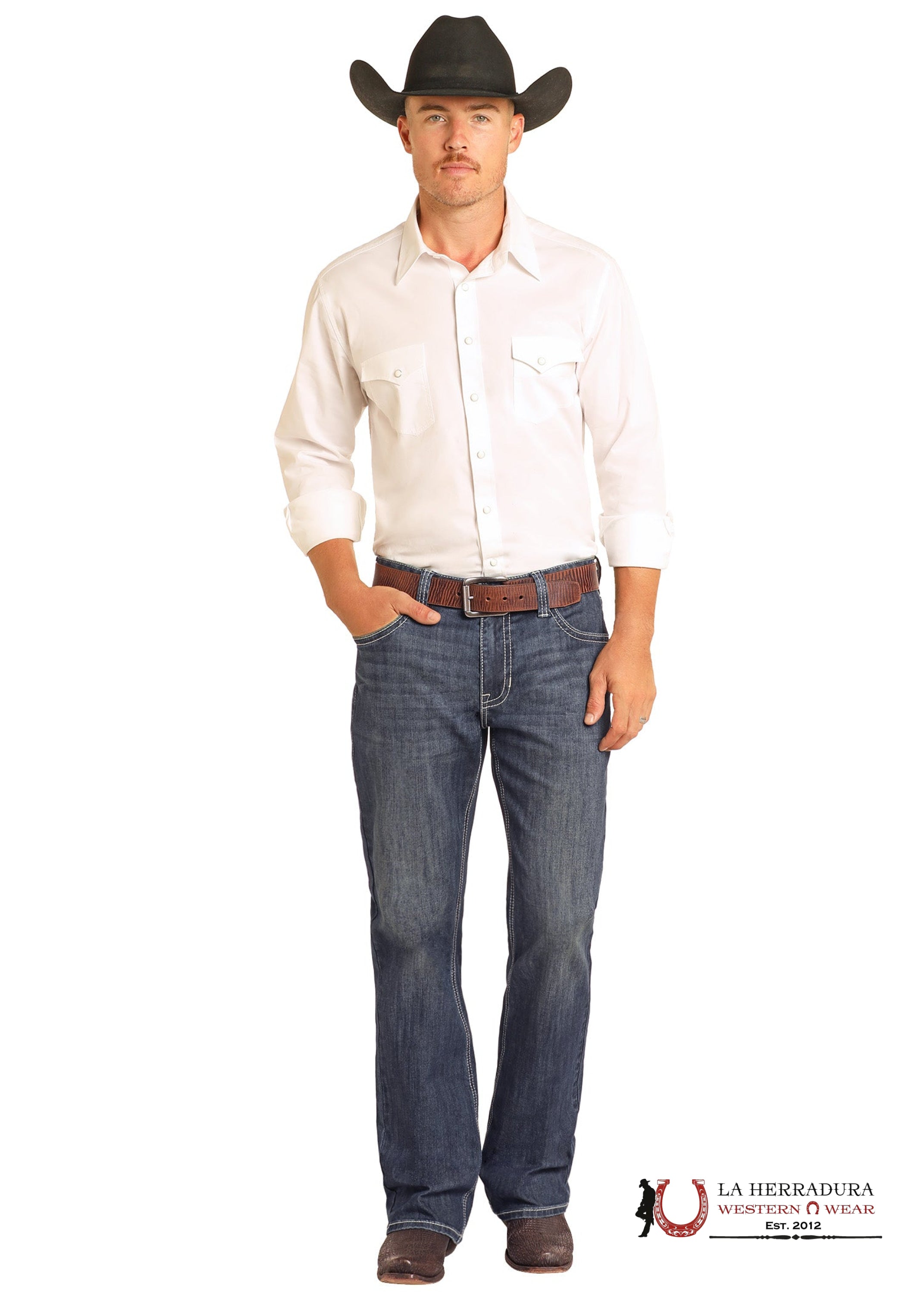 ROCK AND ROLL Double Barrel Bootcut Medium Vintage Raised - BM0DD04813 ROPA HOMBRES