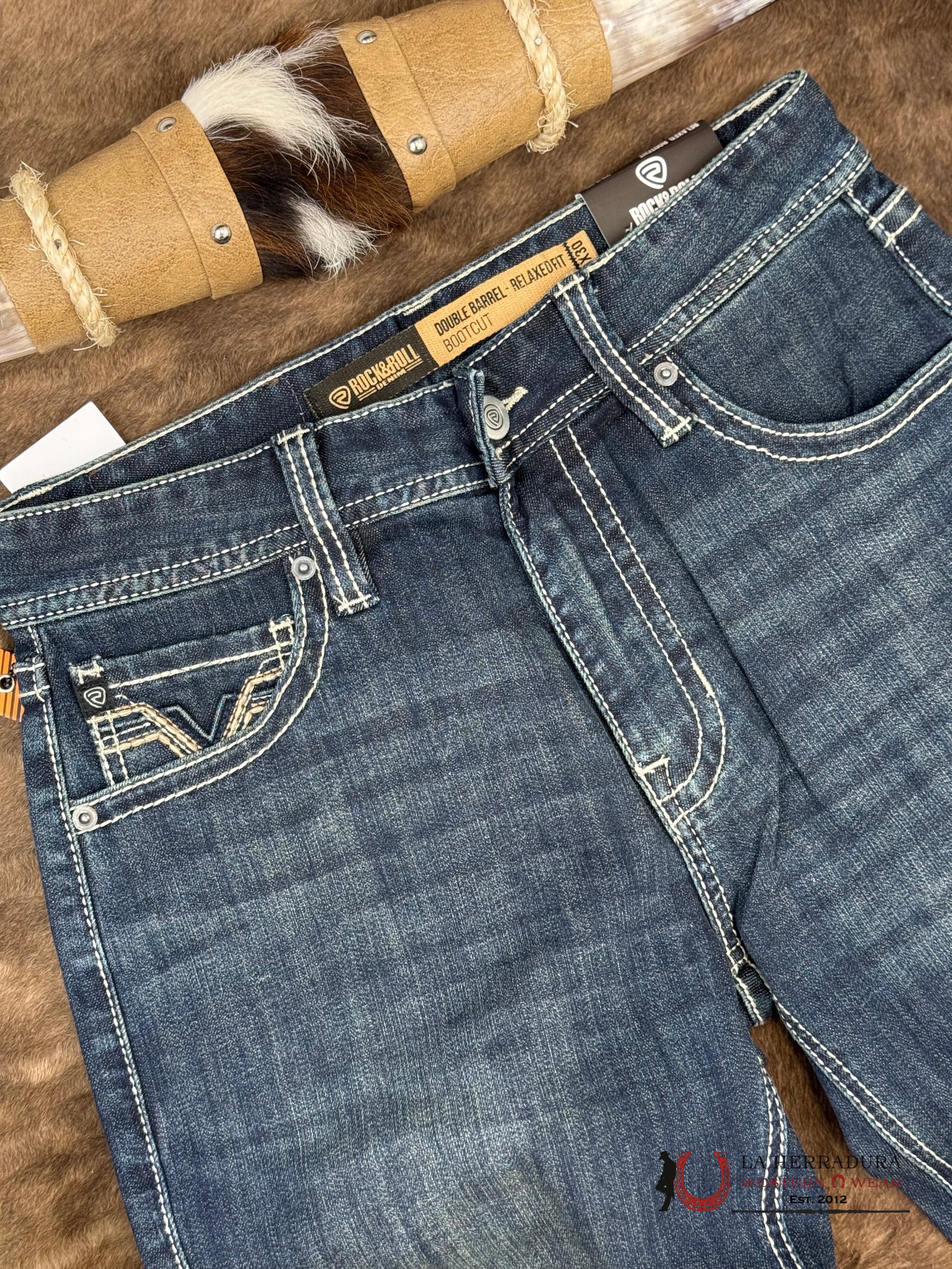 ROCK AND ROLL Double Barrel Bootcut Medium Vintage Raised - 4813 ROPA HOMBRES
